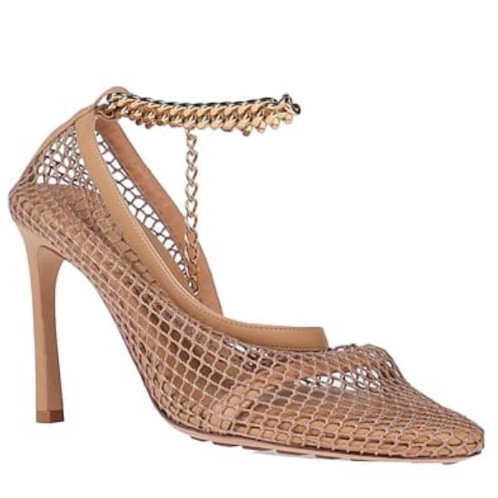 Bottega Veneta Mesh Chain Pumps Shoes New